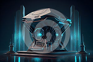 Futuristic Cyber Scifi Cube concept, Box ai generative