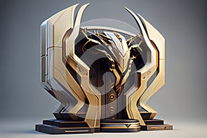 Futuristic Cyber Scifi Cube concept, Box ai generative