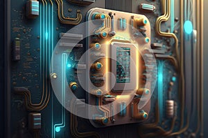 The Futuristic Cybernetic Circuitry. Generative AI