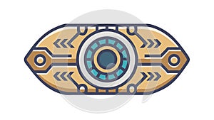 Futuristic Cybernetic Eye, AI Vision Technology, vector design Generative AI