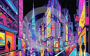 Futuristic cyberpunk city. science fiction landscape background. ai generated