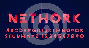 Futuristic Cyberpunk Font. Typography With Technology Glitch Effect.