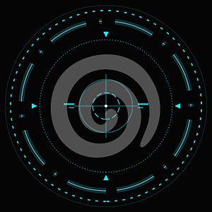 Futuristic Cyberpunk HUD Interface Circle Element. Sci-Fi Tech Vector Background.
