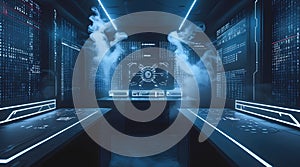 Futuristic Cybersecurity Command Center â Digital Control Room Design