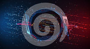 Futuristic Cybersecurity Data Analysis Visualization