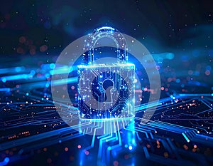 Futuristic Cybersecurity Digital Lock for Data Protection and Network Security