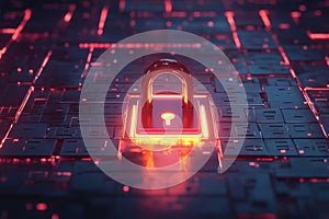 Futuristic Cybersecurity Lock Concept