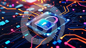 Futuristic Cybersecurity Network photo