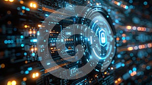 Futuristic Cybersecurity Technology Background - Generative AI