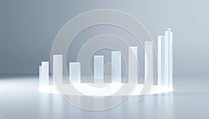 Futuristic 3D Data Visualization Graph for Business Growth