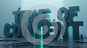 Futuristic 3D Table of Content with Mini Robots