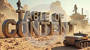 Futuristic Military Table of Content in Desert