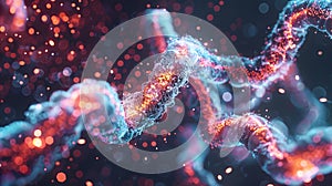 A futuristic 3D illustration of Mthe telophase.