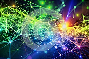 Futuristic 3D Plexus Array Abstract Particle Background & Big Data Network Visualization: