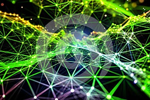 Futuristic 3D Plexus Array Abstract Particle Background & Big Data Network Visualization: