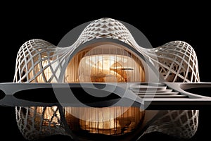 futuristic 4d printed architecture concept photo