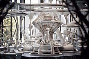 futuristic 4d printed architecture concept photo