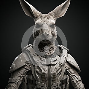 Futuristic 3d Rendering Of Kangaroo With Sci-fi Elements