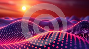 Futuristic 3d rendering of quantum data flow abstract digital technology background concept