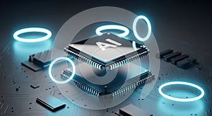 Cutting-Edge Artificial Intelligence Processor on a Circuit Board, Symbolizing Future Computing for Technology Professionals.