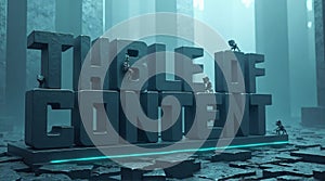 Futuristic 3D Table of Content with Mini Robots