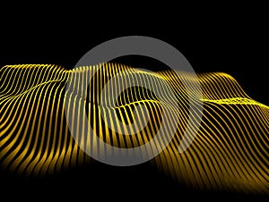 Abstract digital terrain wireframe visualization for technology, data, and scientific analysis.