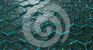 Futuristic dark hexagonal grid structure background