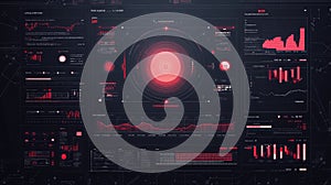 Futuristic dashboard displaying data analytics and user interface
