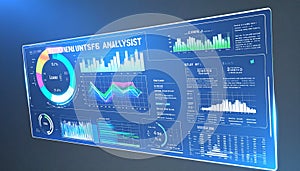 Futuristic Data Analysis Dashboard UI