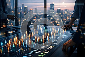 Futuristic Data Analysis Interface Visualizing Surveillance Capitalism And Human Tracking Systems