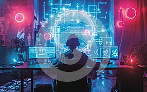 Futuristic Data Analysis Room