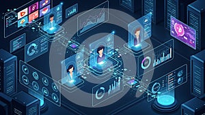 Futuristic Data Analysis and Technology Concept