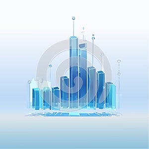 Futuristic Data Analytics Bar Graph