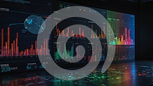 Futuristic Data Analytics Dashboard with Graphs