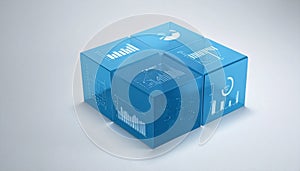 Futuristic Data Block with Business Analytics