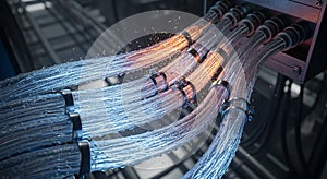 Futuristic Data Cables with Energy Flow