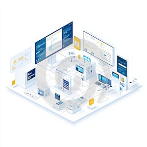Futuristic Data Center with Advanced Technology Interfaces
