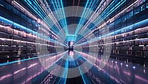 Futuristic Data Center Interior