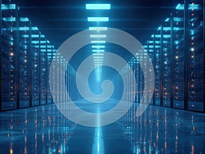 Futuristic Data Center Interior