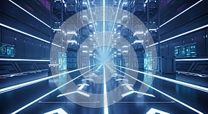 Futuristic Data Center Interior