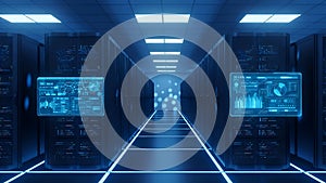 Data Center Servers Modern Technology, Cloud Computing, AI