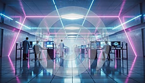 Futuristic Research Lab with Scientists