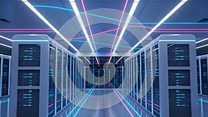 Data Center Servers Modern Technology, Cloud Computing, IT Infrastructure