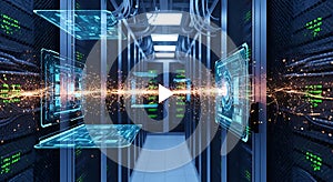 Data Center Server Room Digital Network, Cloud Computing