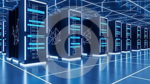 Data Center Servers Modern Technology, Cloud Computing