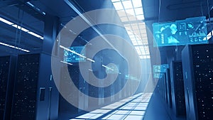 Data Center Server Room Modern Cloud Computing Infrastructure