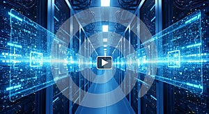 Data Center Server Room Digital Technology, Cloud Computing