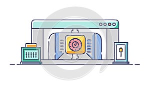 Futuristic data center, symbolizing advanced computing or AI. vector design Generative AI