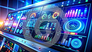 Futuristic Data Dashboard for Business Analytics