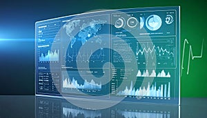 Futuristic Data Dashboard with Global Analytics